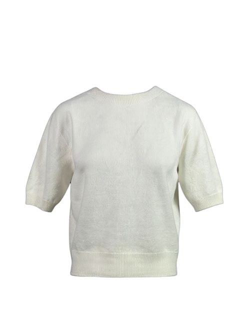 t-shirt donna in cachemire latte